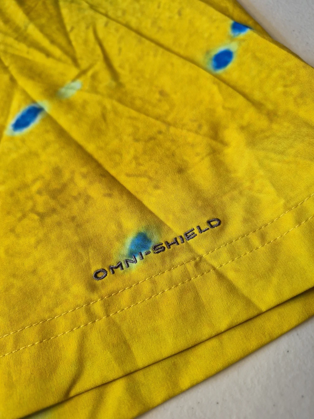 Men's Yellow & Green Gradient Swim Board Shorts with Blue Spot Pattern 4363/7